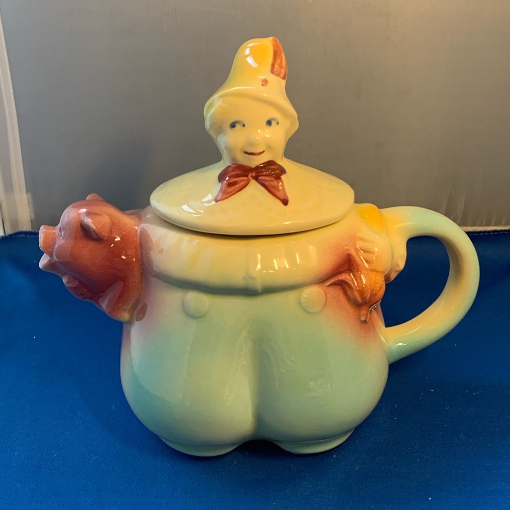 Shawnee Teapot Tom blue Art Pottery thumb the pot
